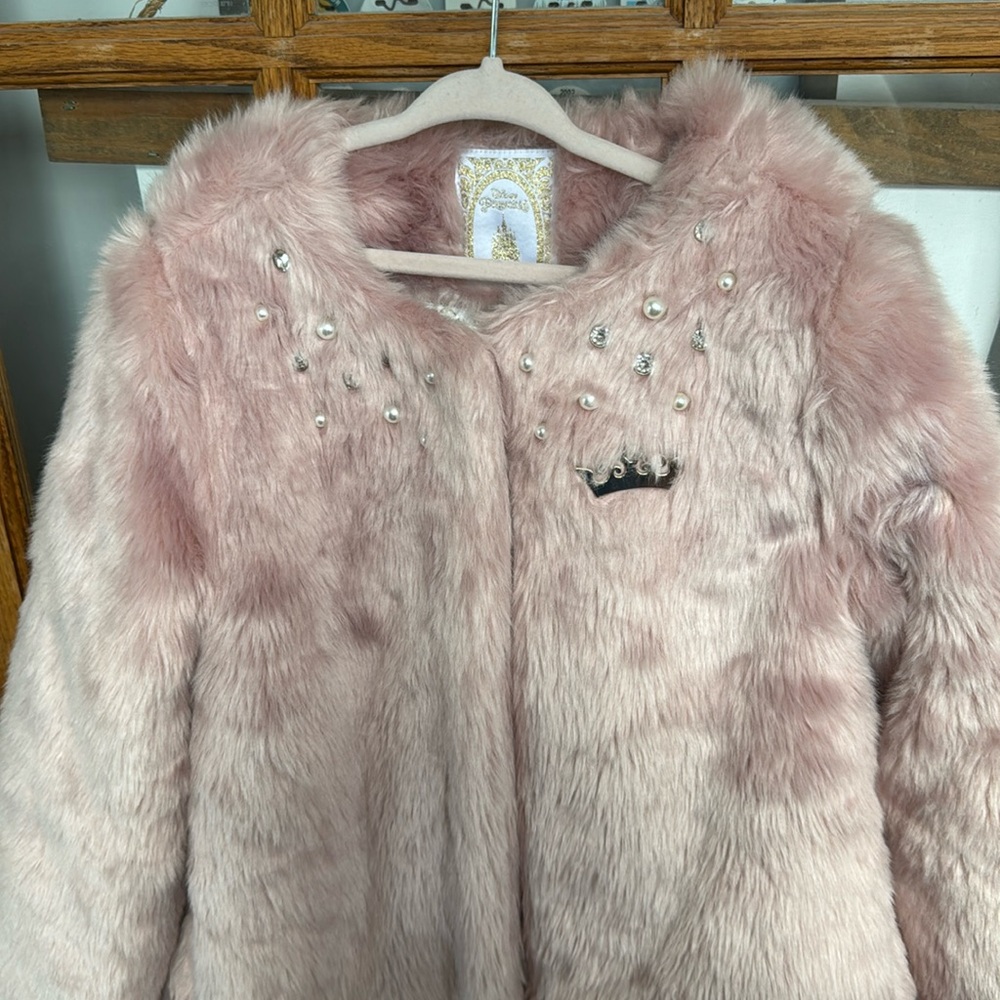 Disney Princess Faux Fur Jacket Pink Size 7/8